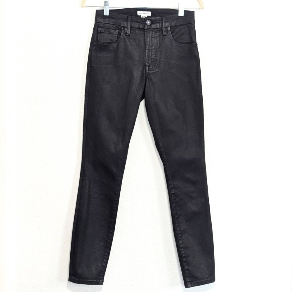 Good American Good Legs High Rise Coated Skinny Jeans in Black 383 Size 6/28